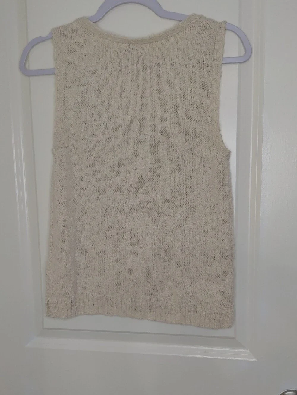 J. Crew Cream Knit V-Neck Sleeveless Top Sz S - Picture 6 of 8